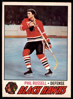 Hokejová karta Phil Russell O-Pee-Chee 1977-78 řadová č. 235