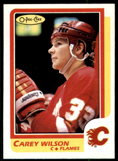Hokejová karta Carey Wilson O-Pee-Chee 1986-87 řadová č. 166
