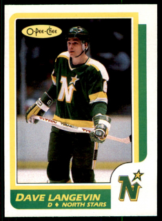 Hokejová karta Dave Langevin O-Pee-Chee 1986-87 řadová č. 218