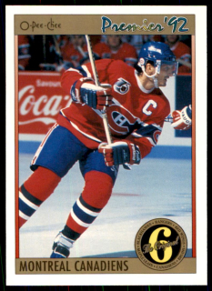 Hokejová karta Guy Carbonneau OPC Premier 1991-92 řadová ORIG6 č. 152