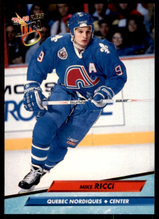 Hokejová karta Mike Ricci Fleer Ultra 1992-93 řadová č. 389