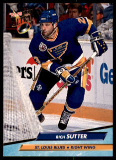 Hokejová karta Rich Sutter Fleer Ultra 1992-93 řadová č. 398