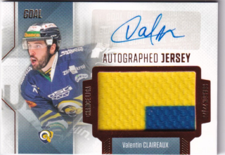 Hokejová karta Valentin Claireaux Goal S1 22-23 Autographed Jersey 08/25 č.JA-21