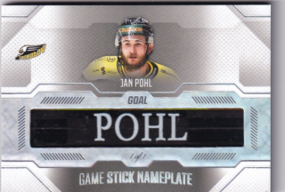 Hokejová karta Jan Pohl Goal S1 2022-23 Game Stick Nameplate 1/1 č. SN-6