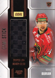 Hokejová karta Vilém Burian Goal S2 2022-23 Game Stick /35 č. 39 B