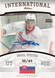 Hokejová karta Pavol Štetka Goal S2 2022-23 International Team Auto
