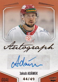 Hokejová karta Jakub Adámek Goal Cards 2022-23 Série 2 Autographed č.141