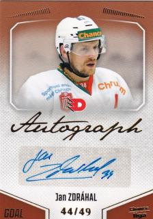 Hokejová karta Jan Zdráhal Goal Cards 2022-23 Série 2 Autographed č.145