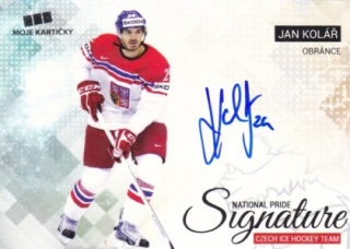 Hokejová karta Jan Kolář CIHT 2018 National Pride Signatures Silver