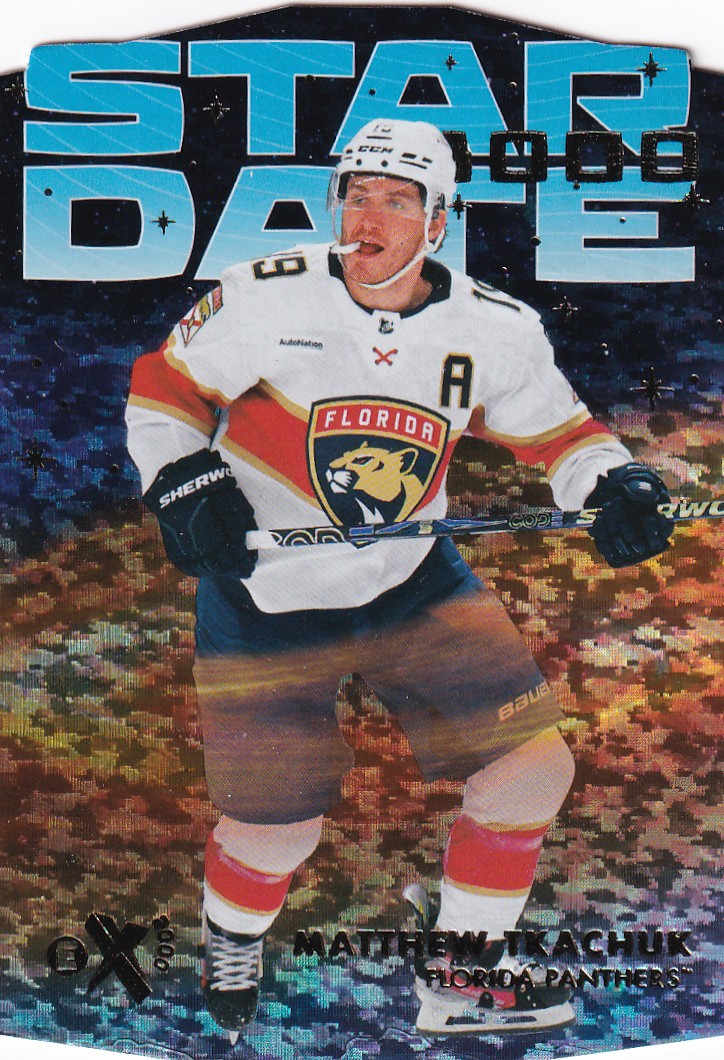 Hokejová karta Matthew Tkachuk Skybox E-X 2000 Star Date 3000 /99 č. SD-10