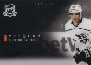 Hokejová karta Quinton Byfield UD The Cup 2021-22 Rookie The Show Black /99 č. SB-50