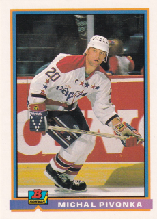 Hokejová karta Michal Pivoňka Topps Bowman 1991-92 řadová č. 291